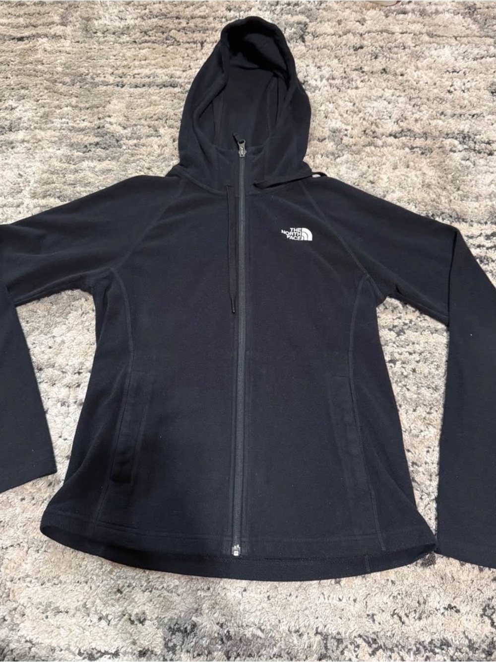 The North Face Women's Black Full-Zip Hooded Fleece Jacket with Logo
